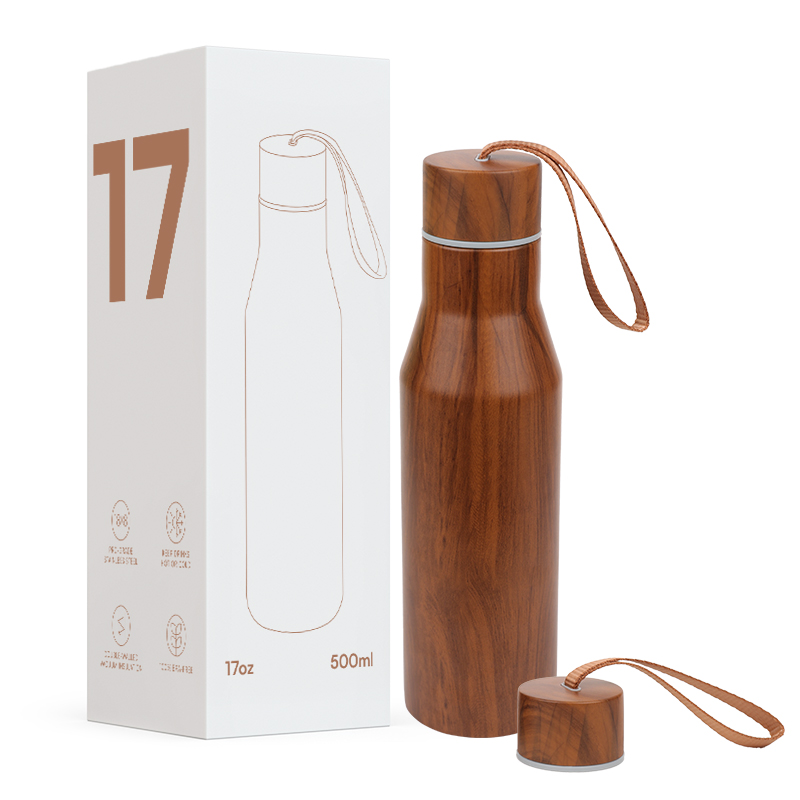 Small-mouth bottle with a drawstring handle Custom wholesale 17oz stainless steel insulated water bottle Double wall thermos cup 