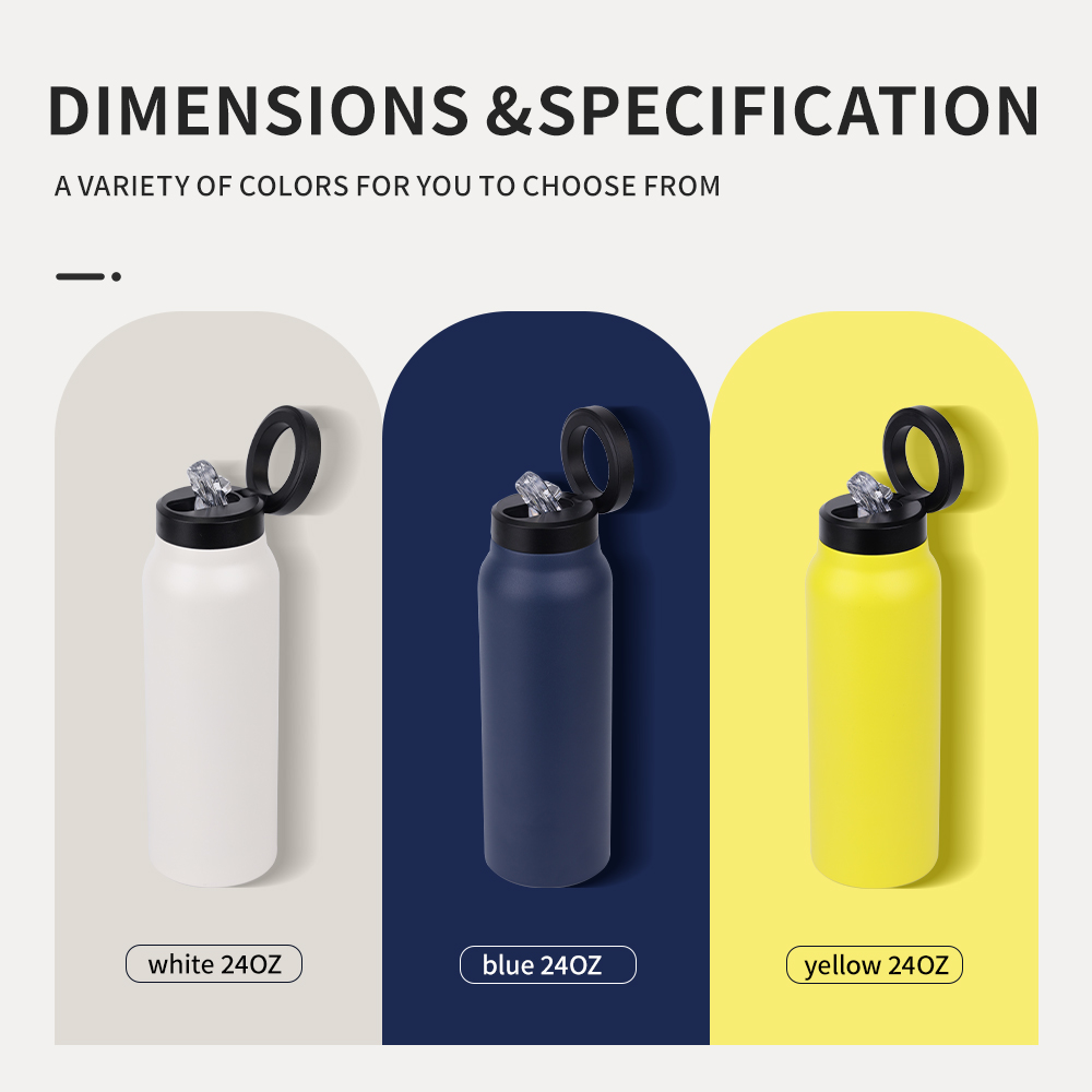 Insulated Water Bottle - MagSafe Compatible Water Bottle With Magnetic Phone Holder - Stainless Steel Water Bottle With Tripod Phone Mount - Hot 18H, Cold 24H, 360° Rotate - 24oz