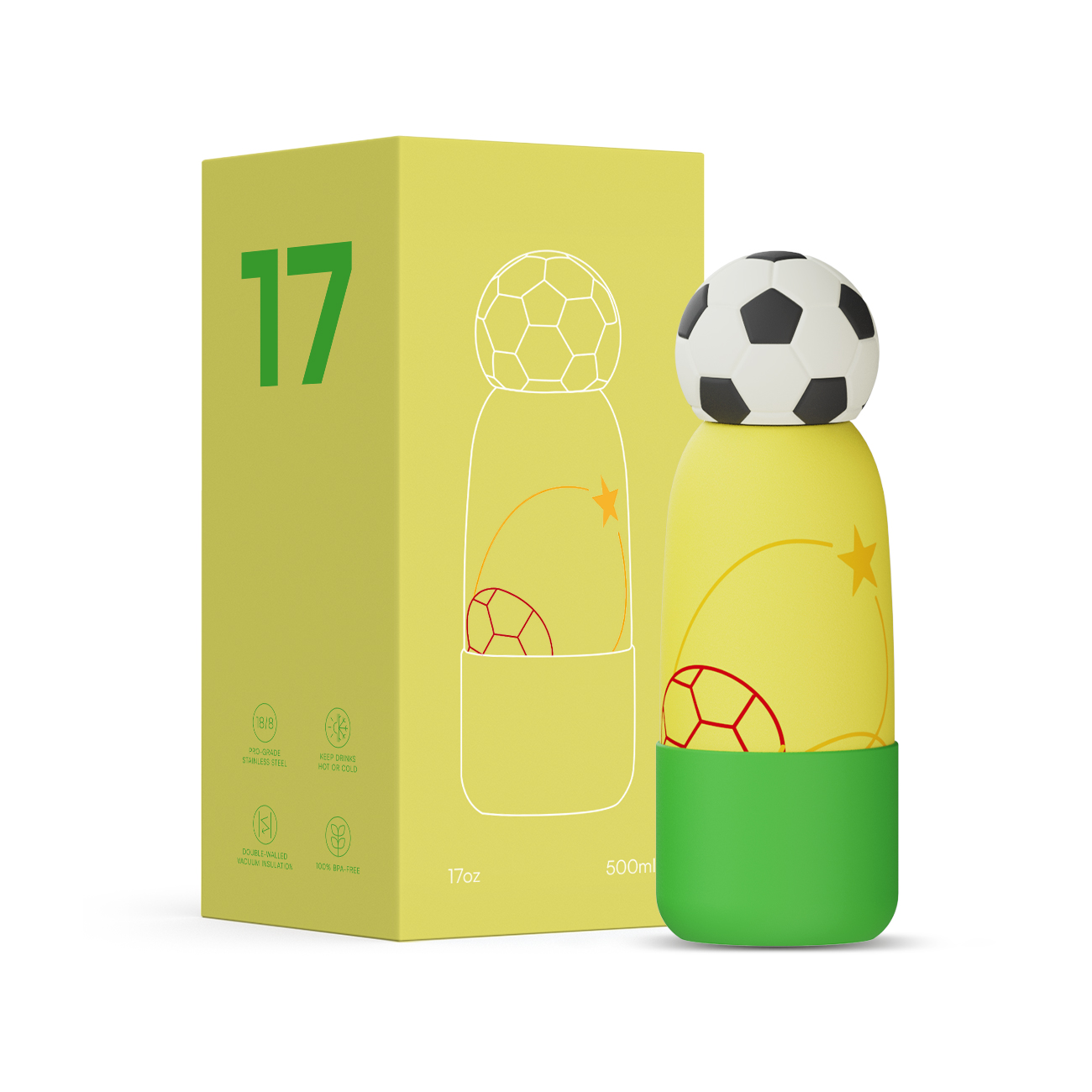 Hong Ling  Vacuum Insulated Stainless Steel Tumbler With silicone character head 2025 Trending Flask Mug Water Bottle BPA Free kids water bottle 