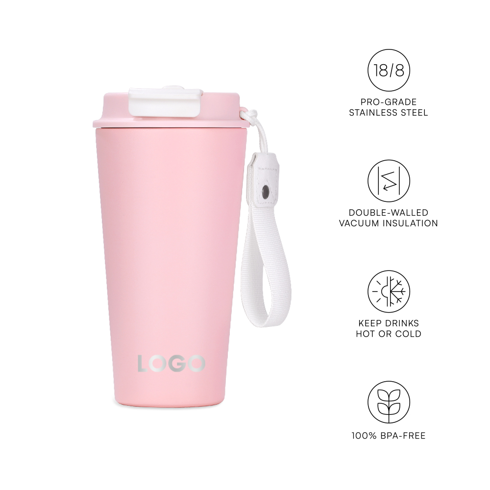 Coffee Travel Mug Spill Proof Leak Proof 16 oz,Insulated Coffee Mug with Lid,Best Coffee to Go Cups Reusable,Small Coffee Thermos No Handle for Men and Women for Hot & Cold Drinks-Black