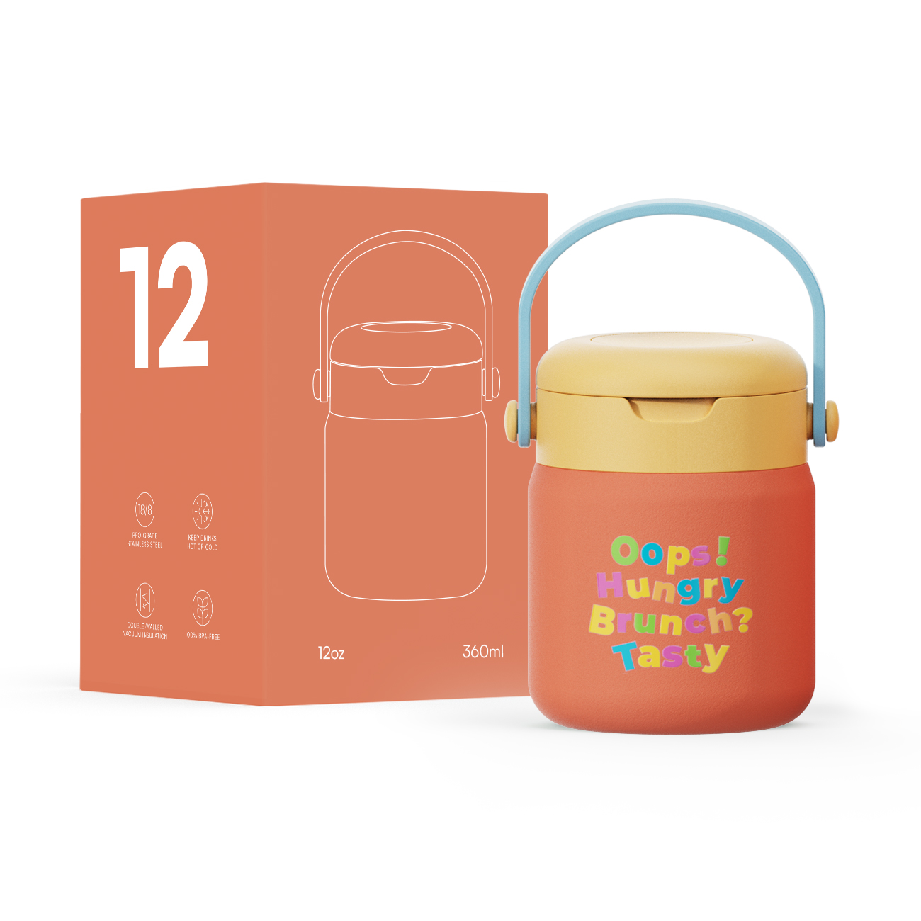  Custom wholesale food jar Insulated Food Jar Thermal Food Jar Food Jar with Spoon same as Zojirushi Stainless steel tumbler manufacturer