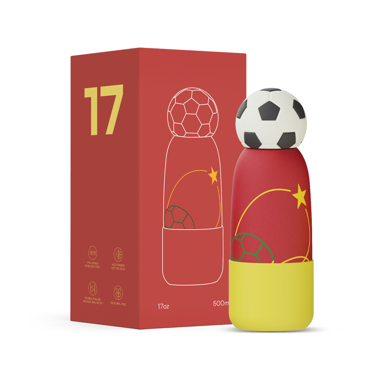 Hong Ling  Vacuum Insulated Stainless Steel Tumbler With silicone character head 2025 Trending Flask Mug Water Bottle BPA Free kids water bottle 