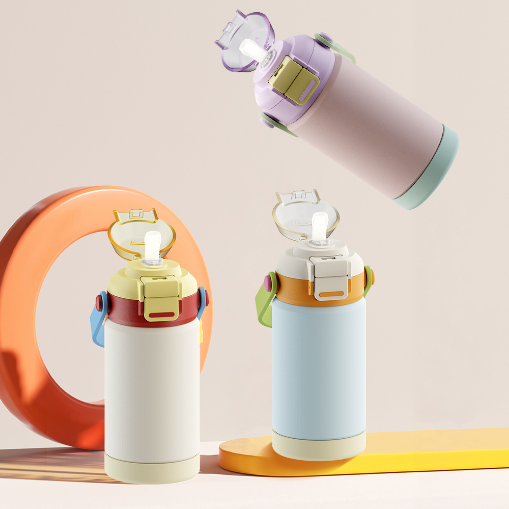 Double Drinking Lid with Straw Insulated Water Bottle, Stainless Steel Metal Vacuum Water Bottle, Thermos Bottle with Leak-proof Lid, Suitable for Travel, Camping, Fitness and Sports Multi-Color