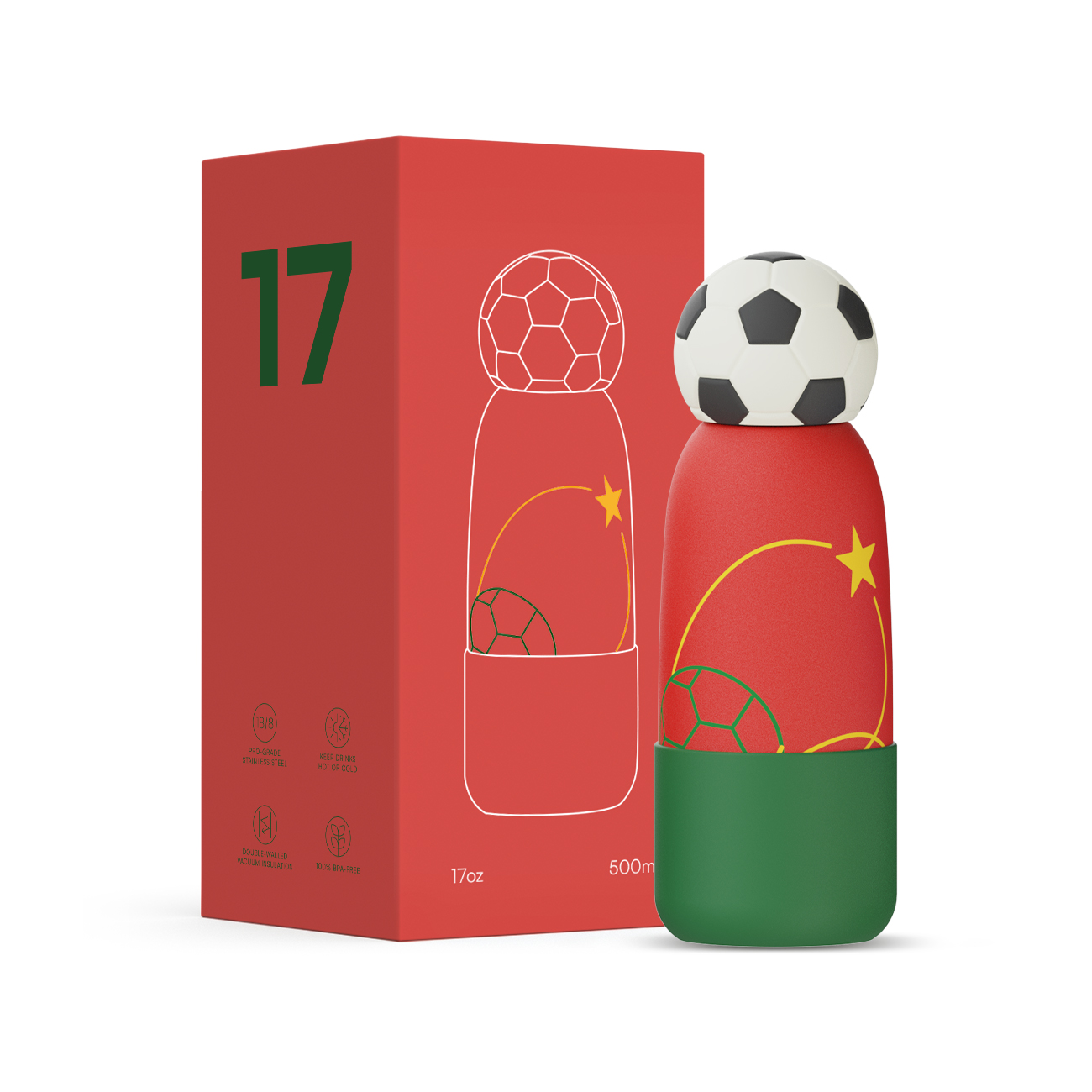 Hong Ling  Vacuum Insulated Stainless Steel Tumbler With silicone character head 2025 Trending Flask Mug Water Bottle BPA Free kids water bottle 