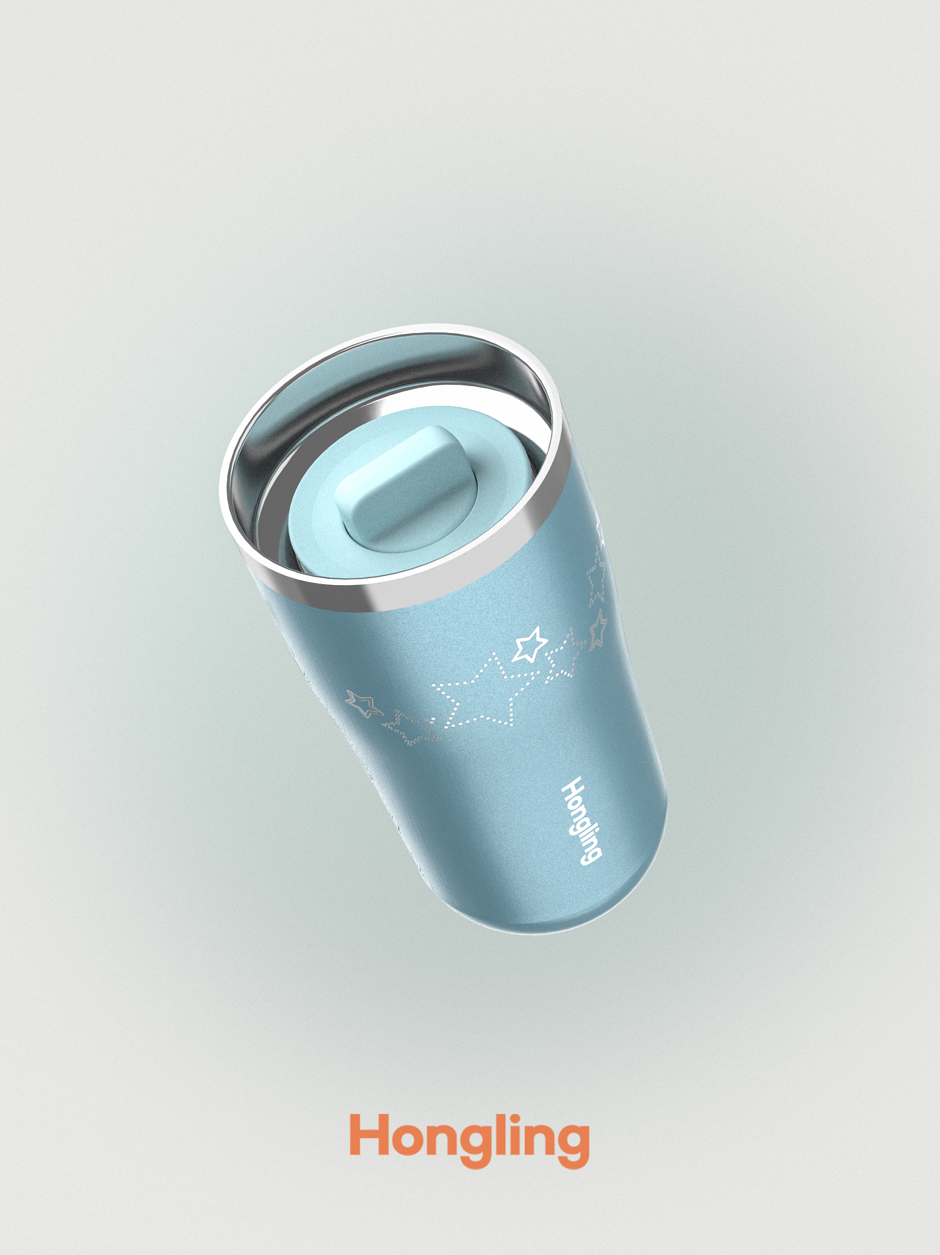 Custom Shimmer Gloss Stainless Steel Tumbler Set | Wholesale Insulated Travel Mug with Handle & Lid