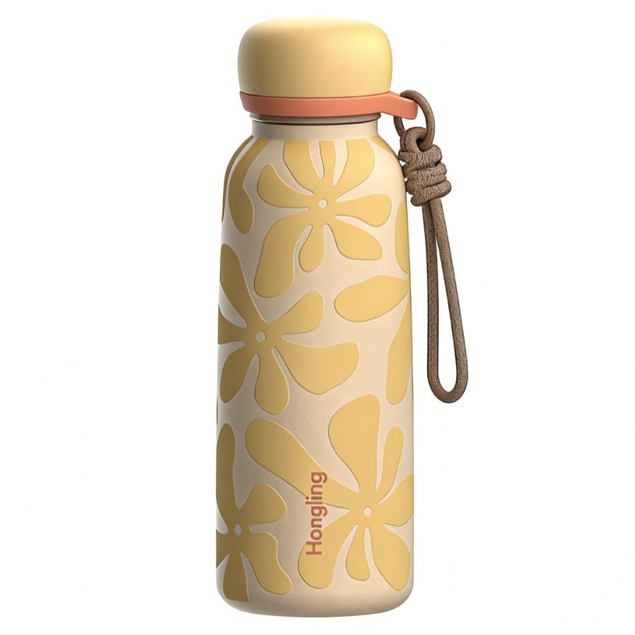 Water bottle Hong Ling 24oz Outdoor Travel Portable Rope Stainless Steel Insulated Water Bottle Vacuum Coffee Tumbler Cup Mug with Straw