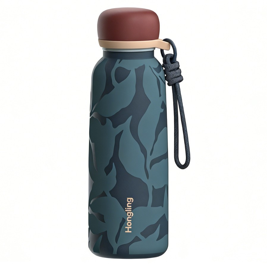 Water bottle Hong Ling 24oz Outdoor Travel Portable Rope Stainless Steel Insulated Water Bottle Vacuum Coffee Tumbler Cup Mug with Straw