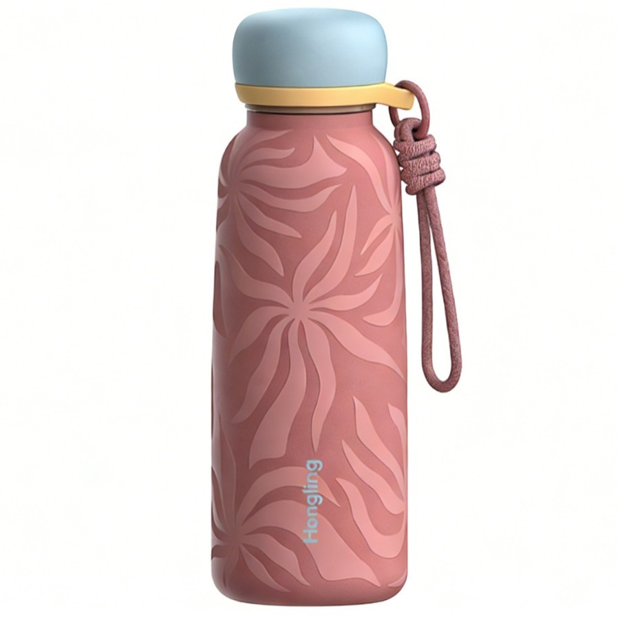 Water bottle Hong Ling 24oz Outdoor Travel Portable Rope Stainless Steel Insulated Water Bottle Vacuum Coffee Tumbler Cup Mug with Straw