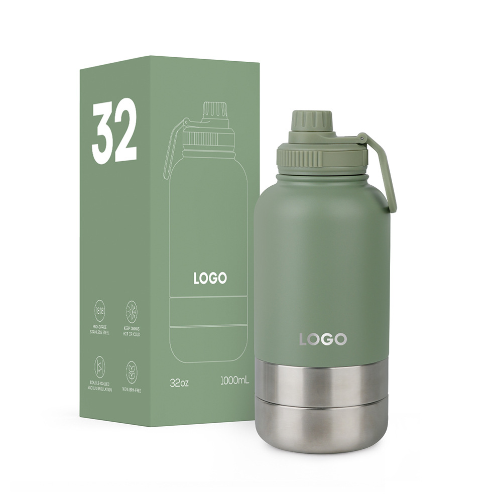 stainless steel insulated water bottle Large-capacity insulated bottle with pet bowl same as stanley Hydro Flask