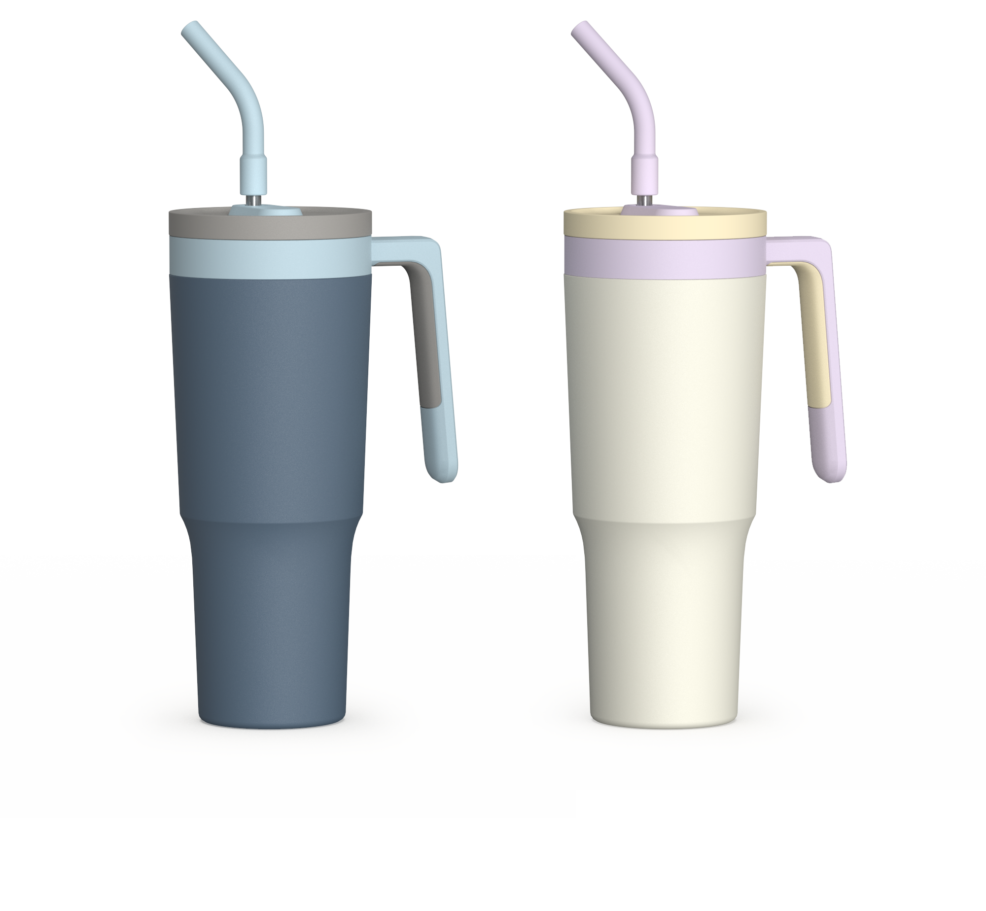 40 oz Tumbler with Handle and Straw Lid | Insulated Cup Reusable Stainless Steel Water Bottle Travel Mug Cupholder Friendly | Gifts for Women Men Him Her |