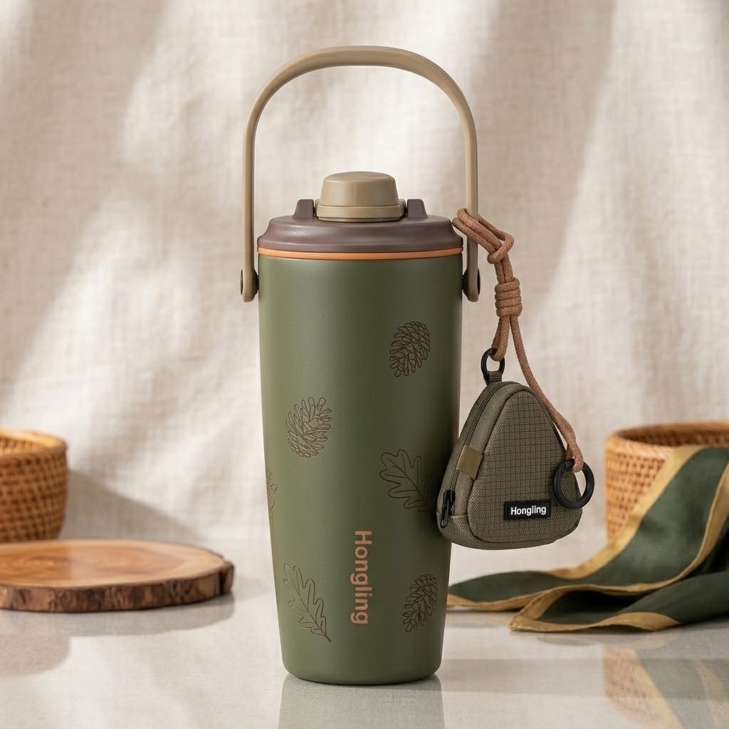 Custom 2-in-1 Dual Lid Stainless Steel Water Bottle Wholesale - Direct Drink & Straw Spout OEM Manufacturer