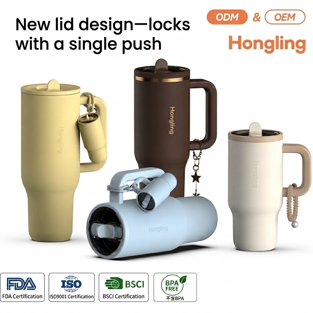 Custom Stainless Steel Travel Tumbler with Tritan Push-Lock Lid & DIY Accessories Wholesale - OEM/ODM Manufacturer