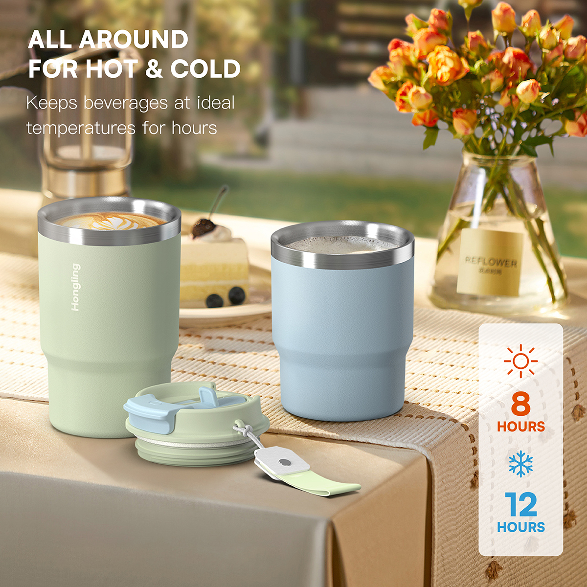 Certified Quality Premium Stainless Steel Vacuum Insulated Coffee Tumbler 360ml coffee mugs Capacity Modern Compact Portable for Travel water bottle manufacturer