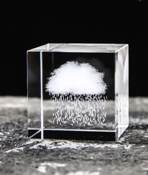🔮Crystal cube engraved raindrop creative ornament✨