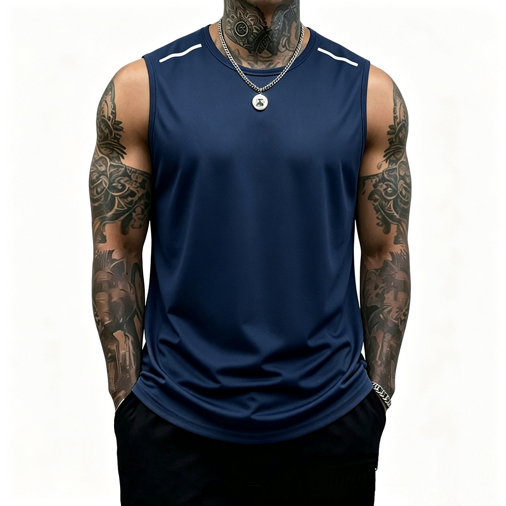 4-piece men’s fitness tank top set: casual soft sleeveless muscle T-shirt