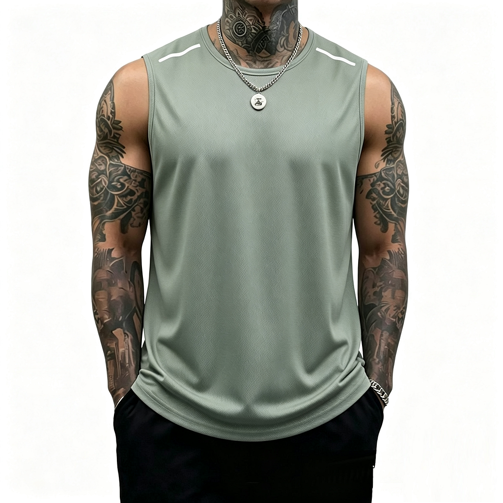 4-piece men’s fitness tank top set: casual soft sleeveless muscle T-shirt