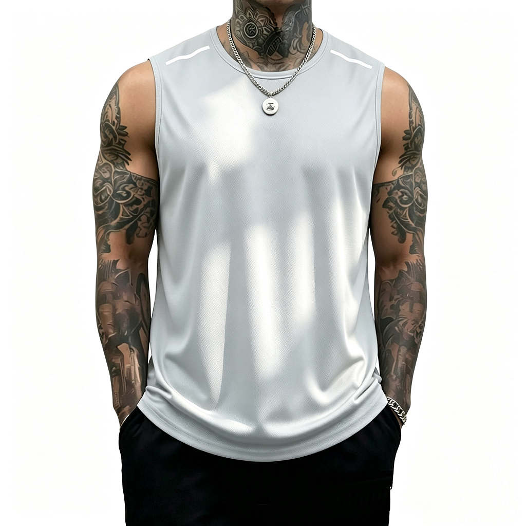 4-piece men’s fitness tank top set: casual soft sleeveless muscle T-shirt