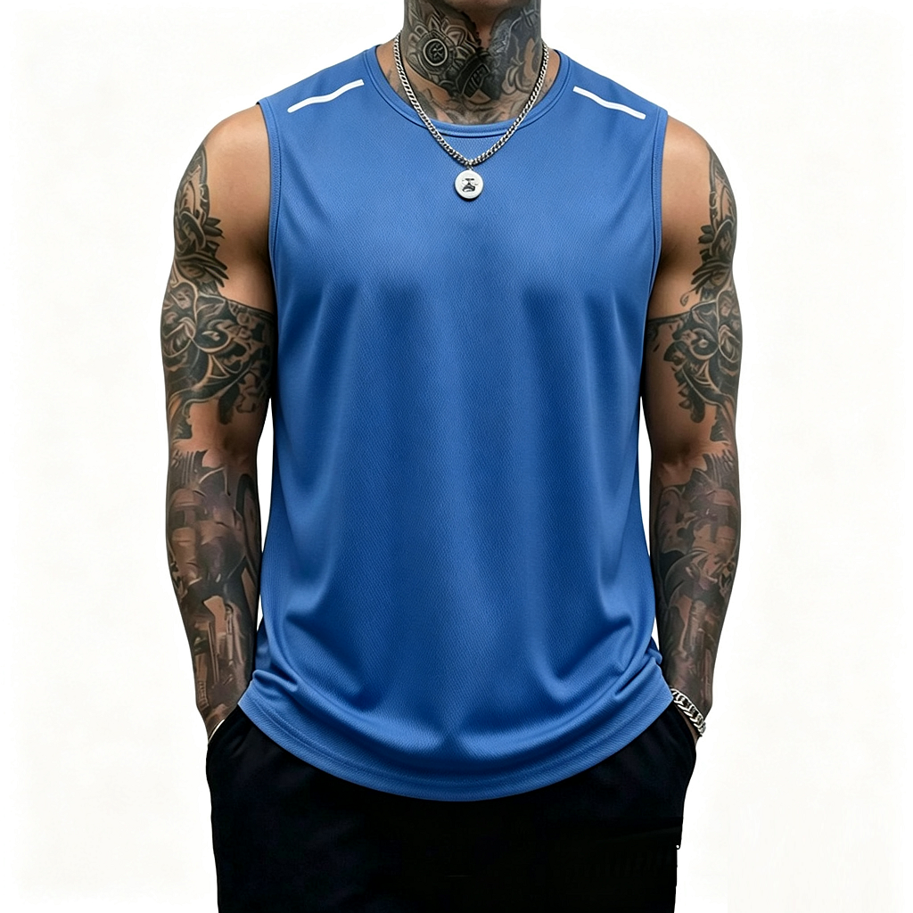 4-piece men’s fitness tank top set: casual soft sleeveless muscle T-shirt
