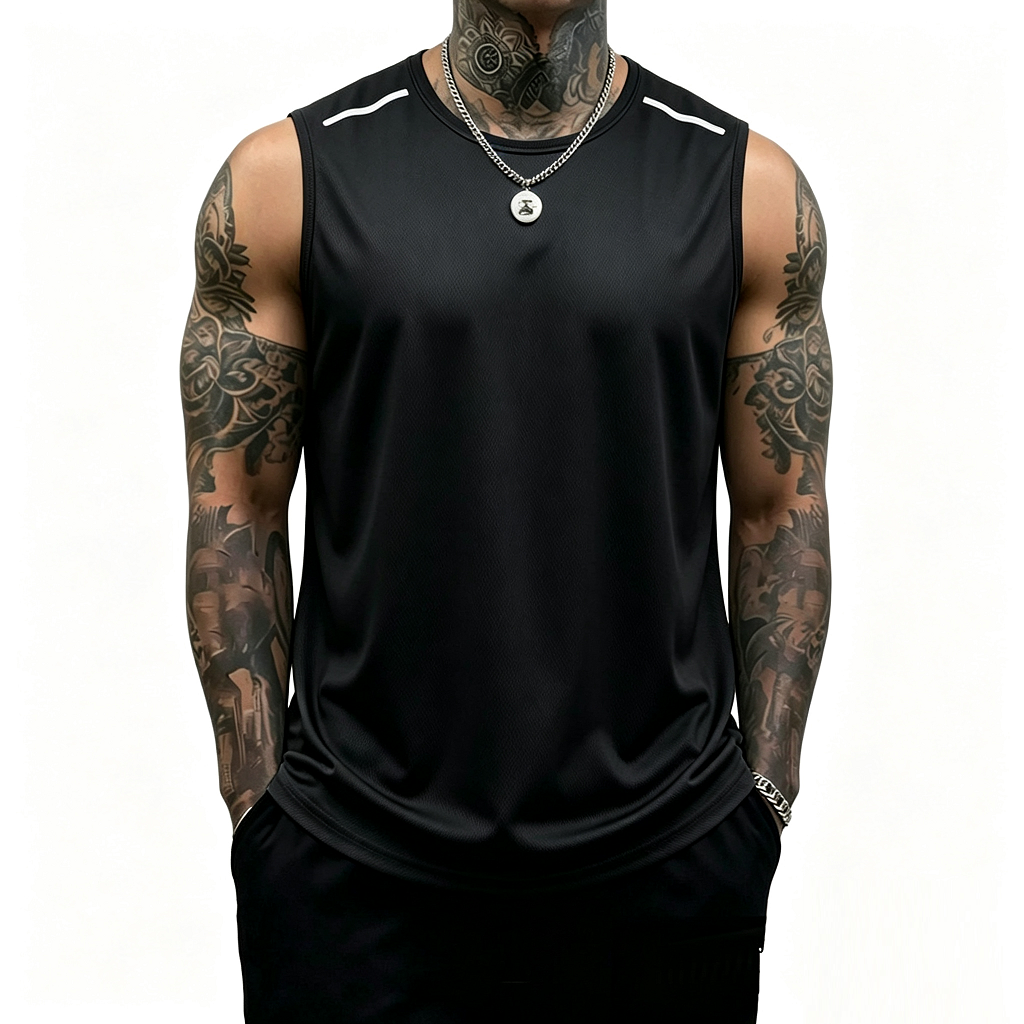 4-piece men’s fitness tank top set: casual soft sleeveless muscle T-shirt