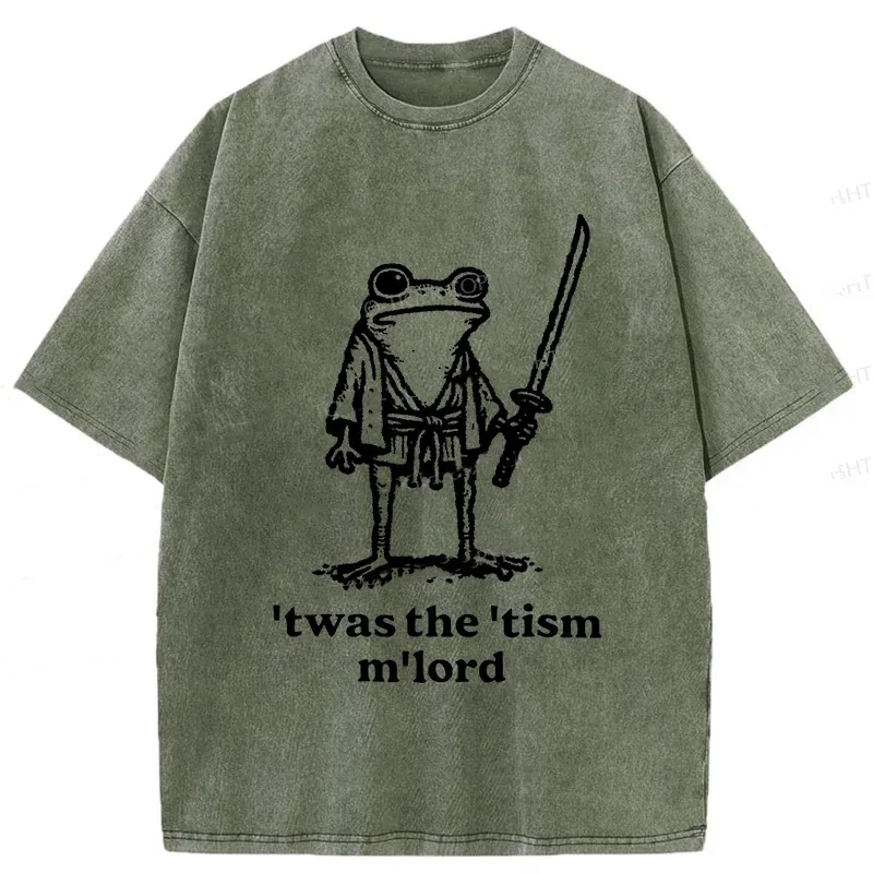 Tokyo-Tiger Focused Samurai Frog Washed T-Shirt