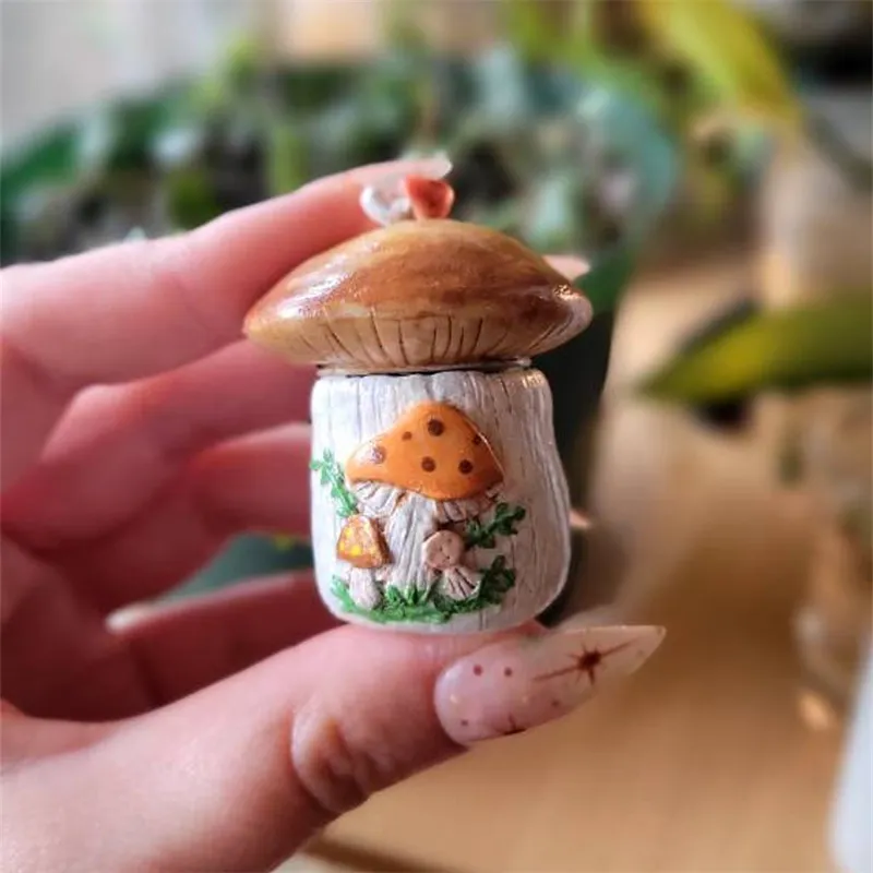 Mini Merry Mushroom canister stash jar
