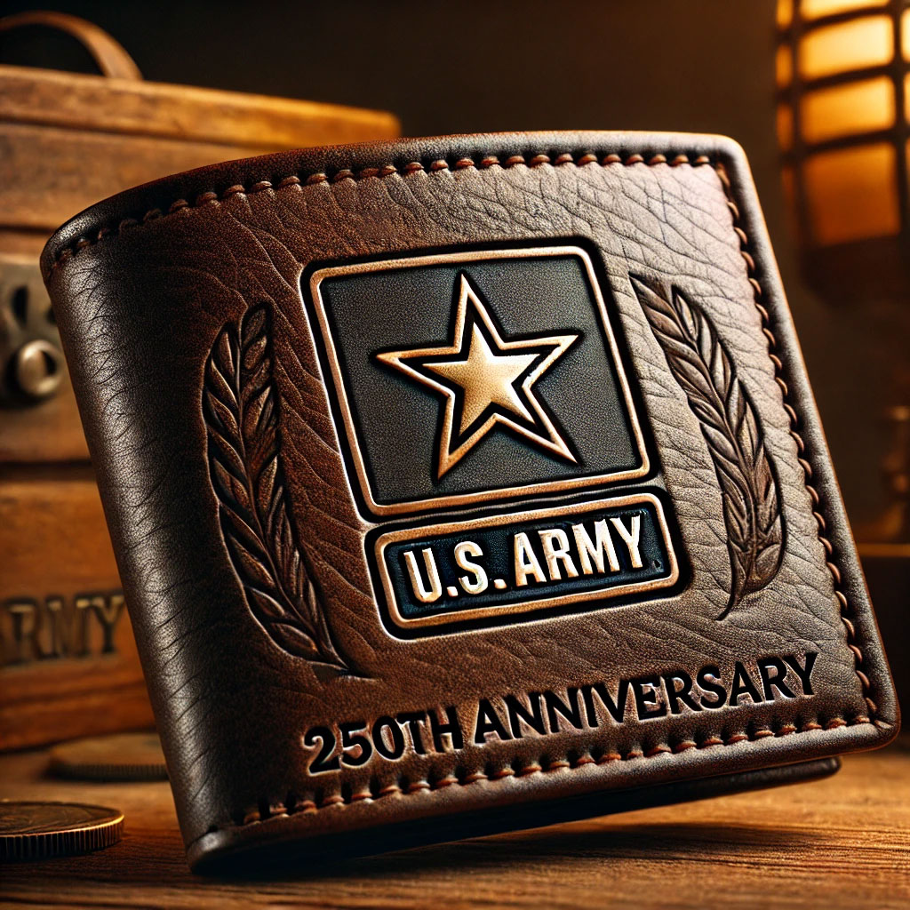 U.S. Army /Navy / Marine Corps 250th Anniversary Leather Wallet