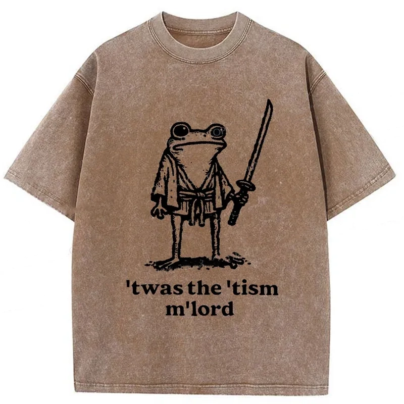 Tokyo-Tiger Focused Samurai Frog Washed T-Shirt