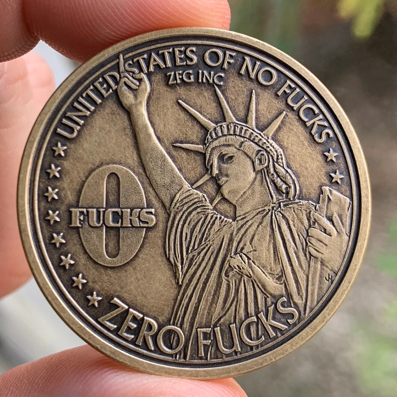 One F*ck/Zero F*cks Statue of Liberty Decision Maker Coin