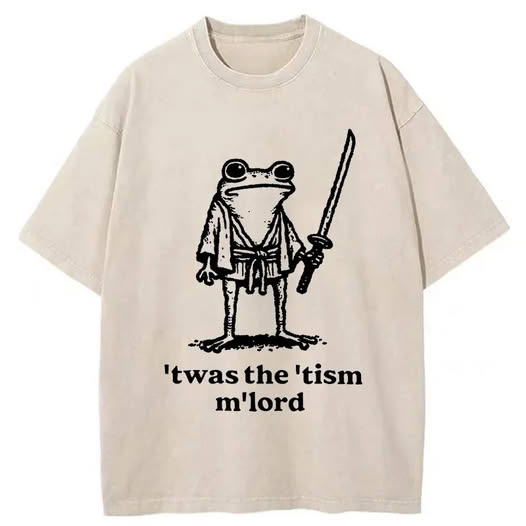 Tokyo-Tiger Focused Samurai Frog Washed T-Shirt