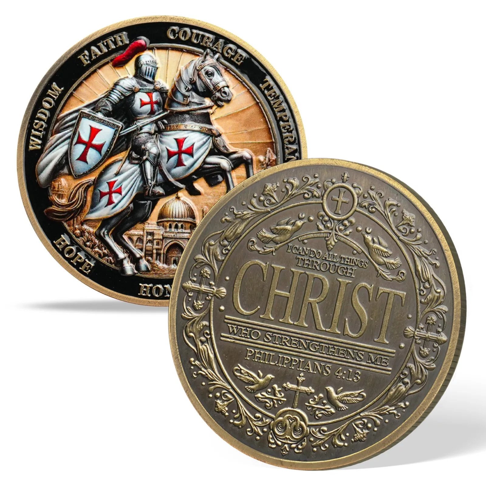 Knights Templar Christian Challenge Coin