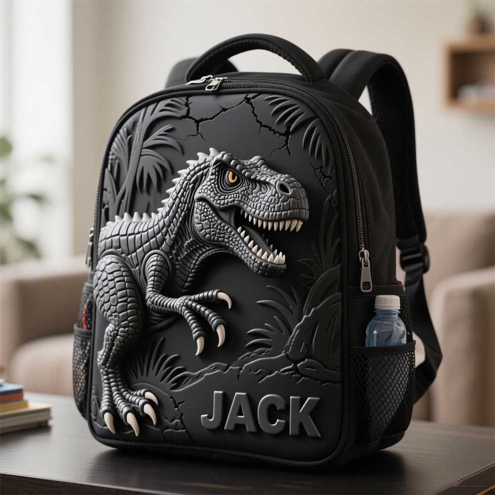Personalized Dinosaur Themed School Bag for Kids