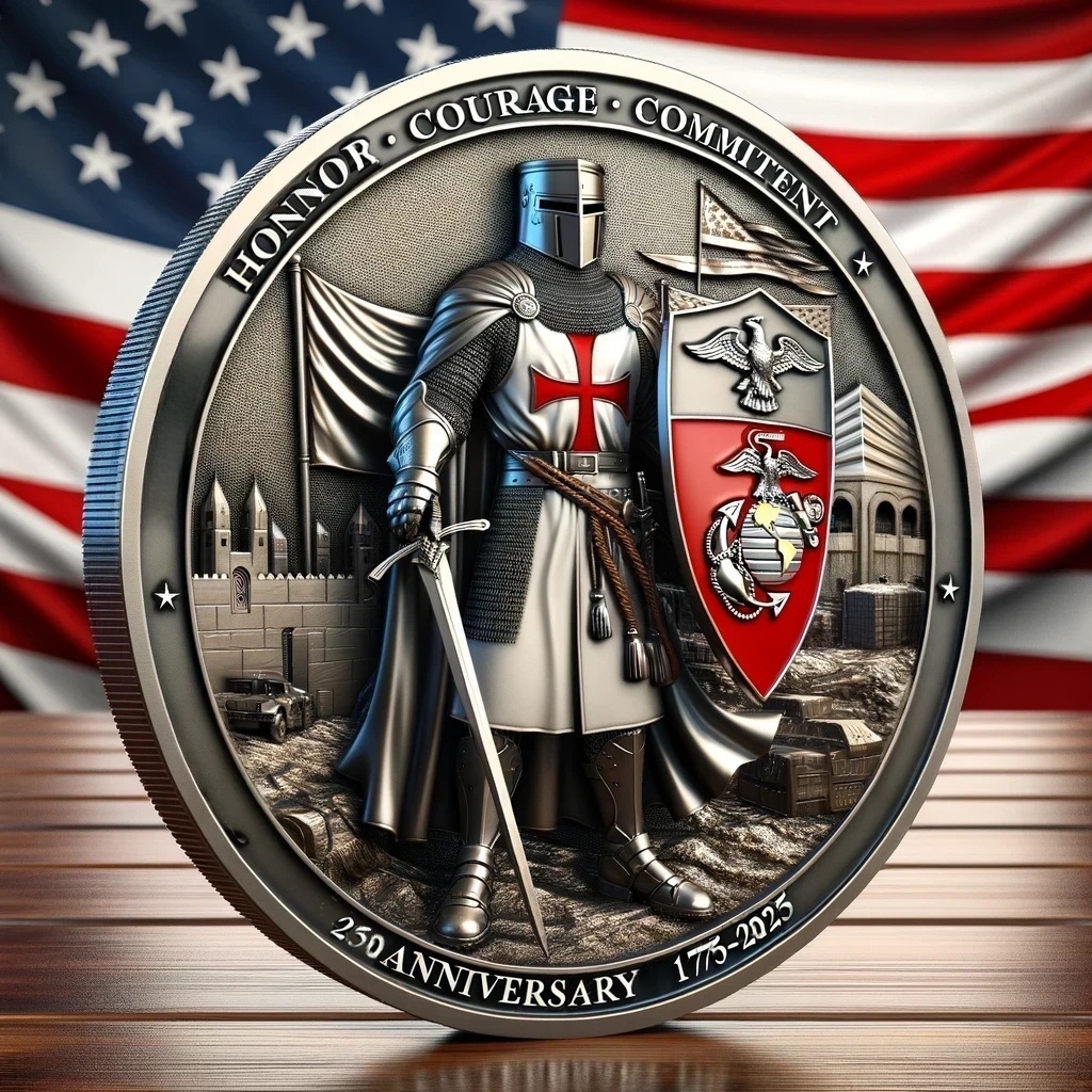 Templar Marine 250th Anniversary Challenge Coin