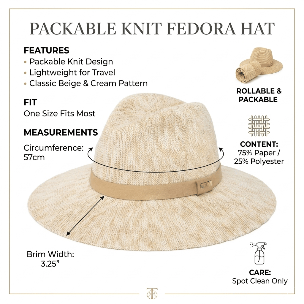 🔥Last Day 50% OFF - Packable Knit Fedora Hat