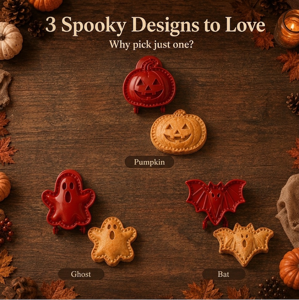🎃 Halloween Mini Pie Mold Set – 8 Spooky Designs for Easy Festive Baking