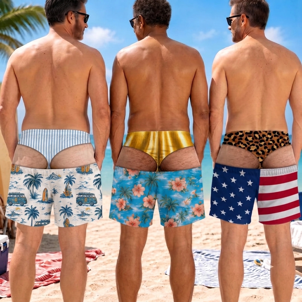 Custom Funny Patriotic Men Swim Trunks - Personalized Birthday Gifts For Husband, Son,  Brother, Dad, Yourself