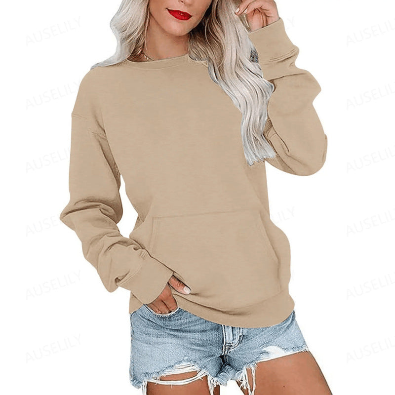 💖2026 Autumn’s Sale 70% OFF✨🍂Women's Crewneck Hoodless Sweatshirt With Kangaroo Pocket Longsleeve Oversized Pullover