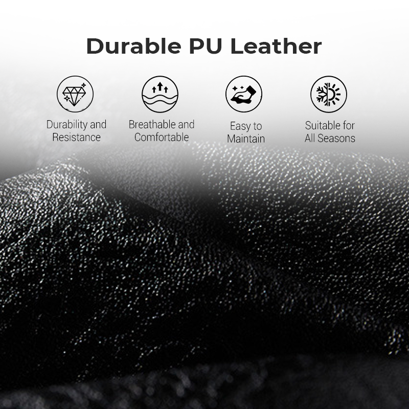 VINTAGE BIKER DESIGN - Men's Lined Faux Leather Biker Jacket