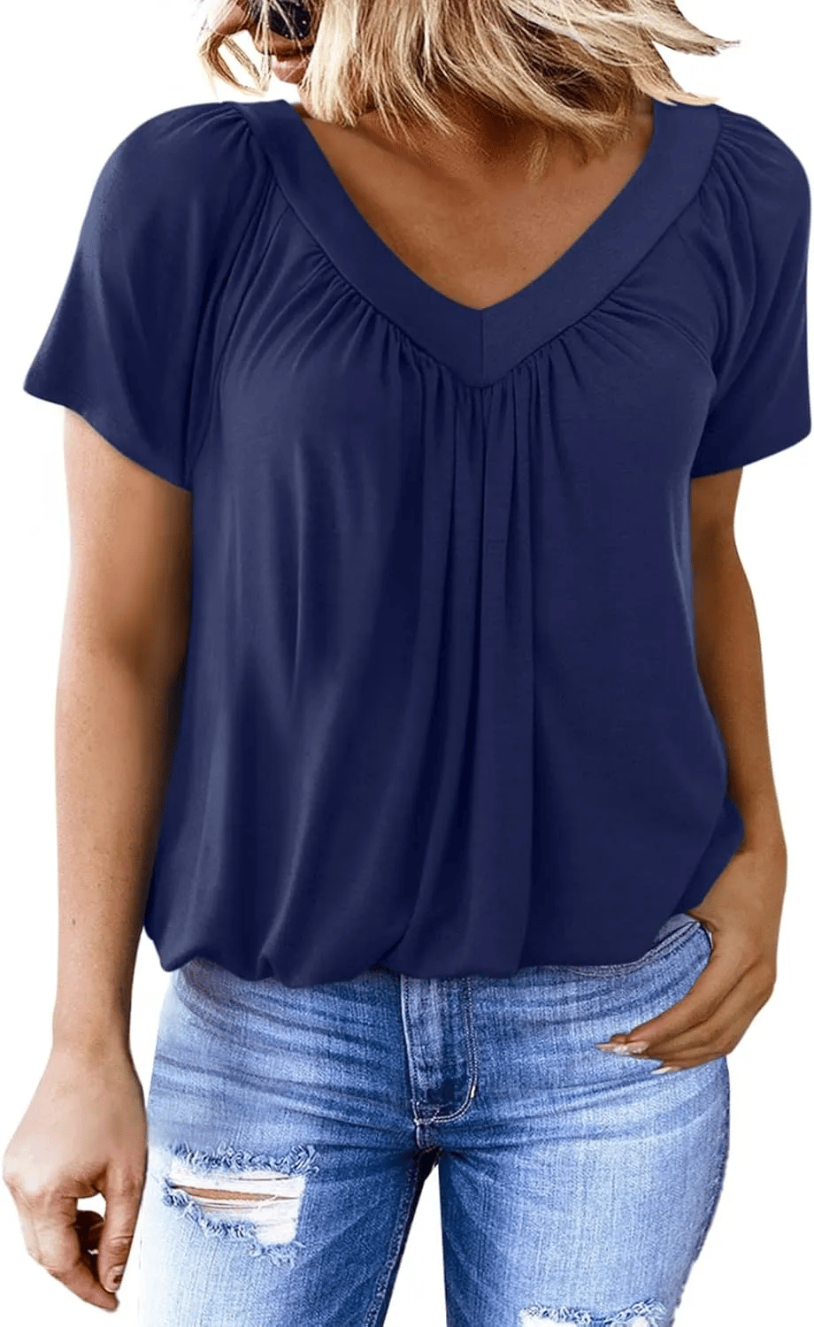 ✨Women's Casual Short Sleeve V Neck Basic T-shirts