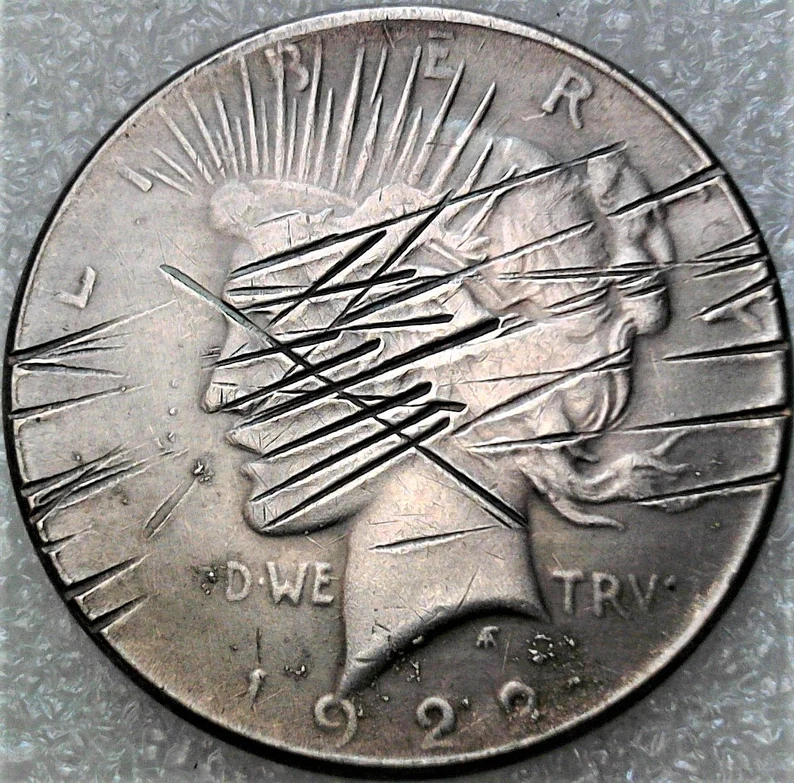 Scratched Art Edition Peace Commemorative Coin