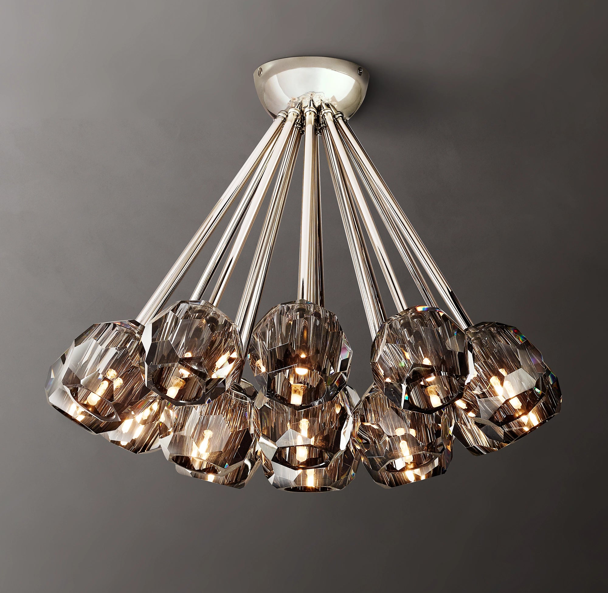 Boule Crystal Glass Round Flushmount 24″