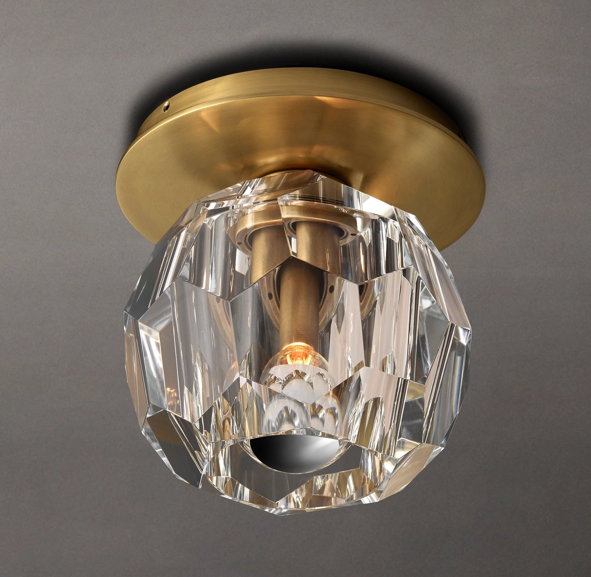 Boule Crystal Glass Clear Flushmount