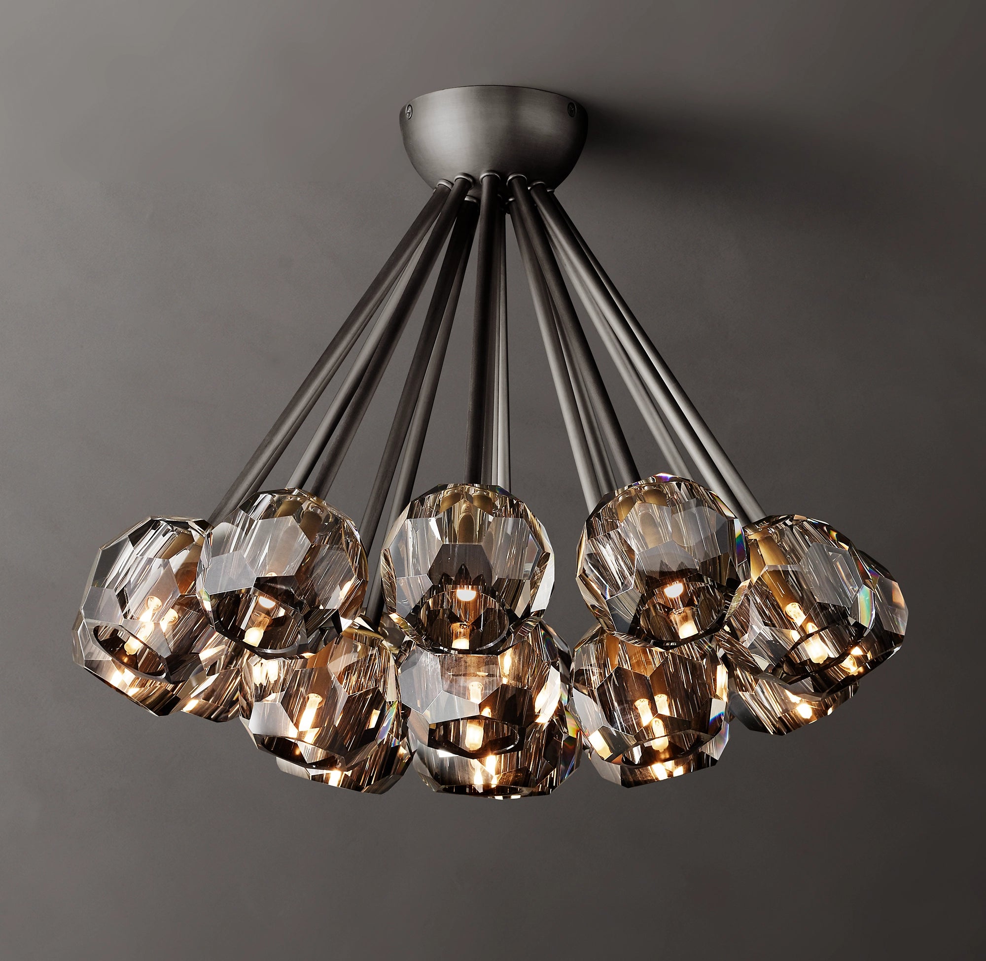 Boule Crystal Glass Round Flushmount 24″