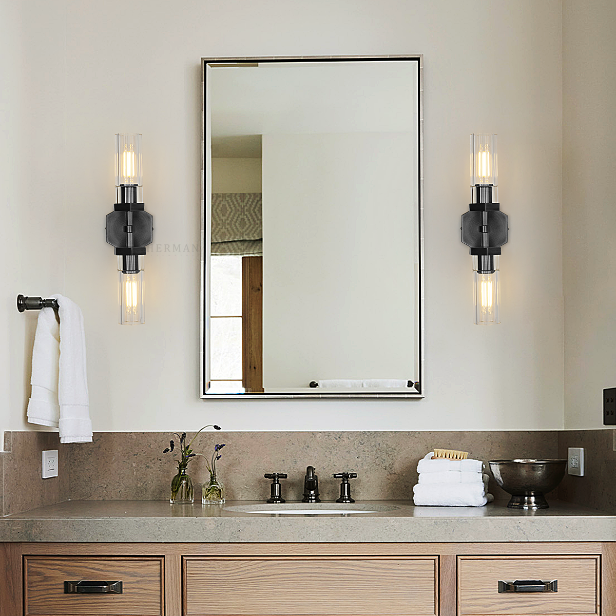 Lambert Hexagonal Grand Linear Wall Sconce 5¼"H