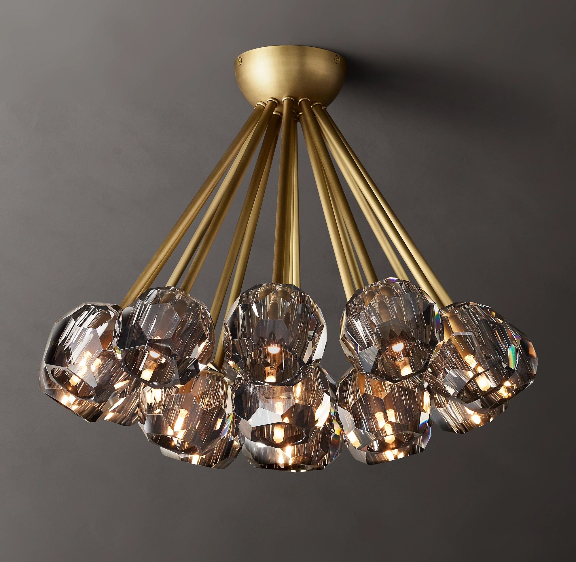 Boule Crystal Glass Round Flushmount 24″