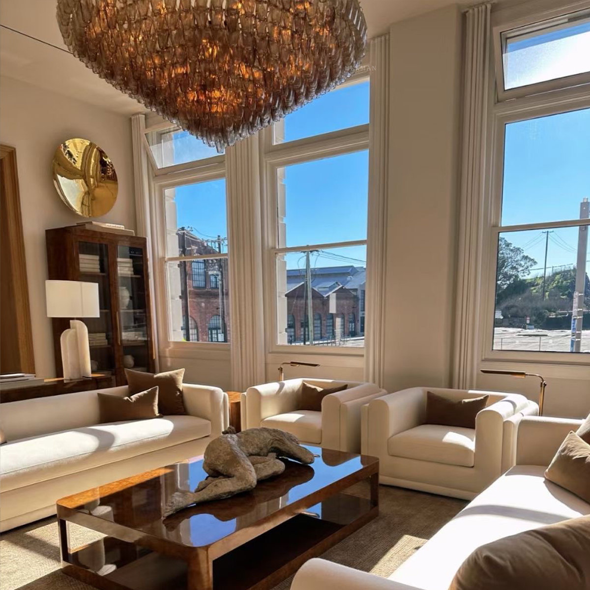 Chiara Glass Tiered Round Chandelier 61"