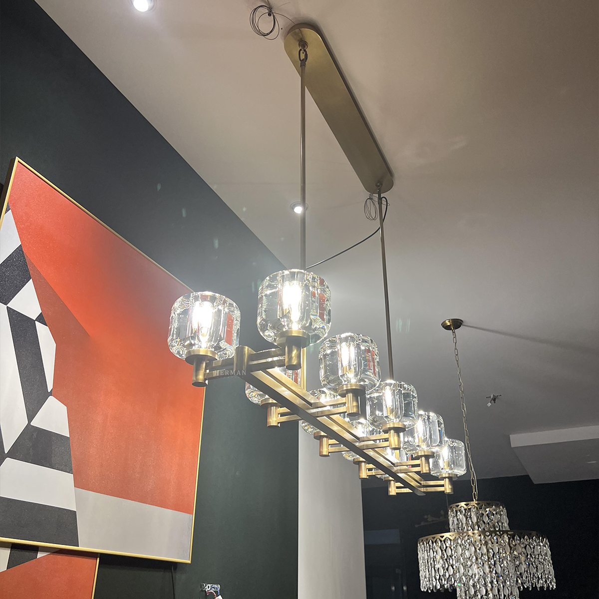 Demaret Double Linear Chandelier 54''