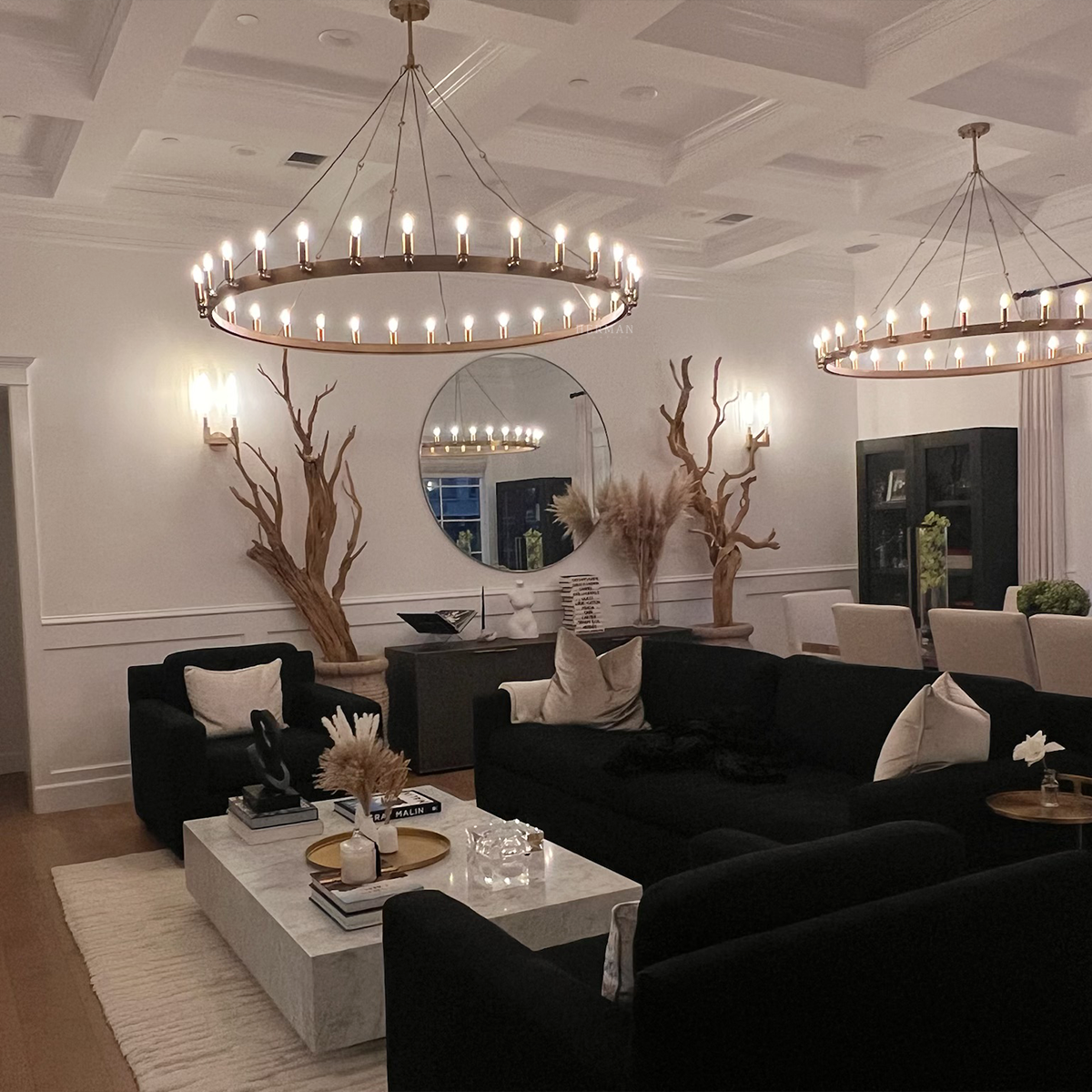 Vintage Round Chandelier 63" 30-Lights