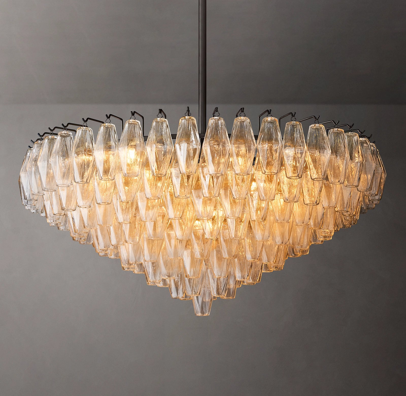 Chiara Glass Tiered Round Chandelier 37"
