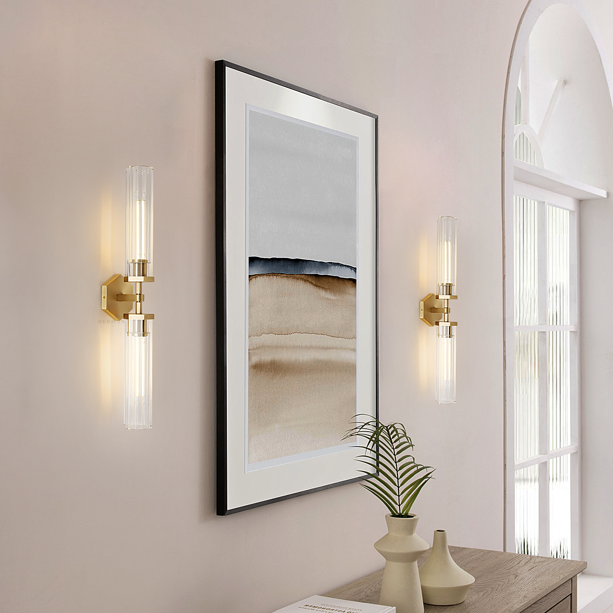 Lambert Hexagonal Linear Wall Sconce 19½"W