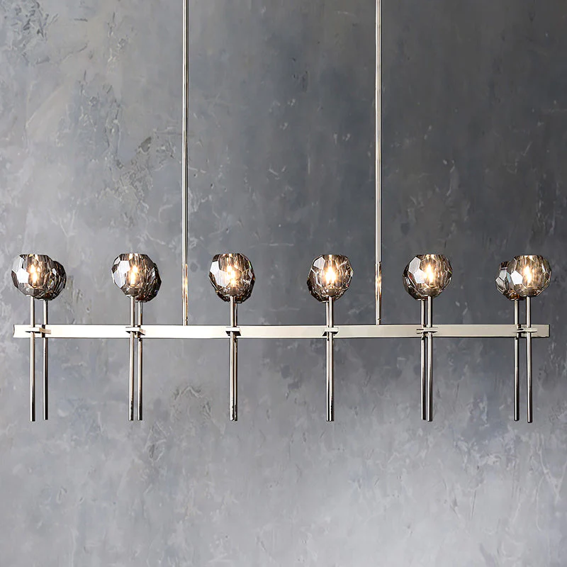 Boule Cristal Double Linear Chandelier 60"